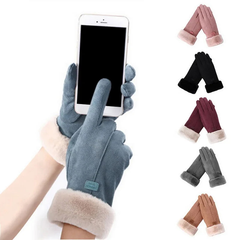 Gants Suèdes Doublés Fourrure