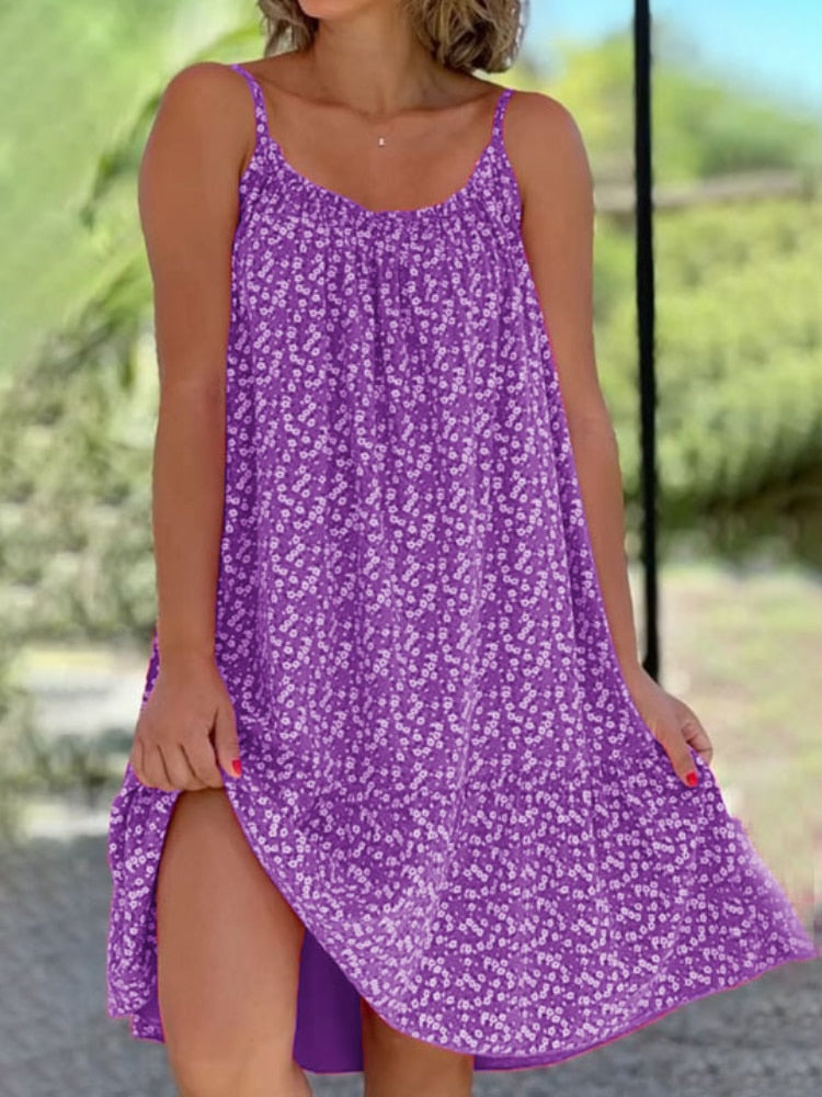 Lightweight and Stretchy Casual Floral Dress