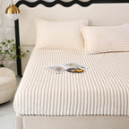 Drap Housse Chaud & Doux en Velours Côtelé