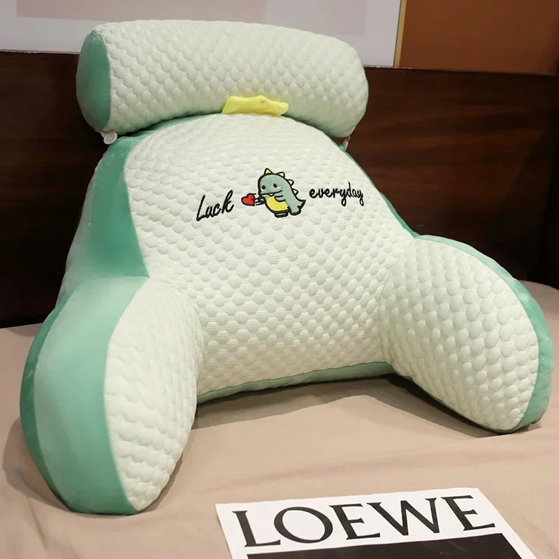 Ergonomic Reading Pillow with Headrest & Removable Cover