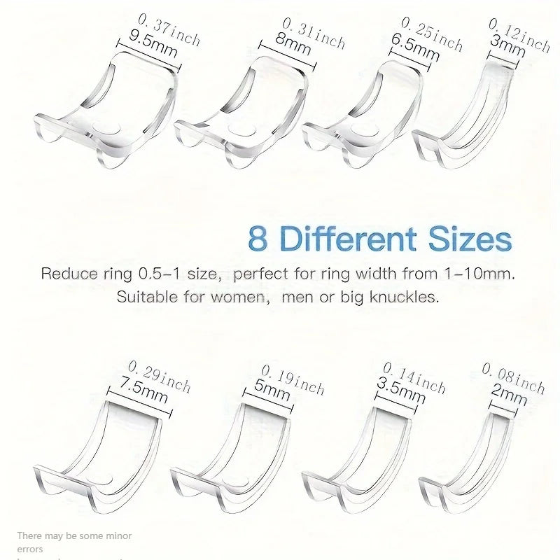 Lot de 16 Ajusteurs de Taille de Bague en Silicone