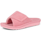 Open-Toe Indoor Slippers with Hook-and-Loop Fastener & Non-Slip Sole