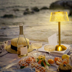 Lampe LED Cristal Or avec Bouton Tactile & USB