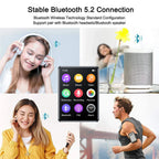 Mini lecteur MP3 Ecran tactile 2.4 Pouces Bluetooth - Radio FM et Dictaphone intégrés