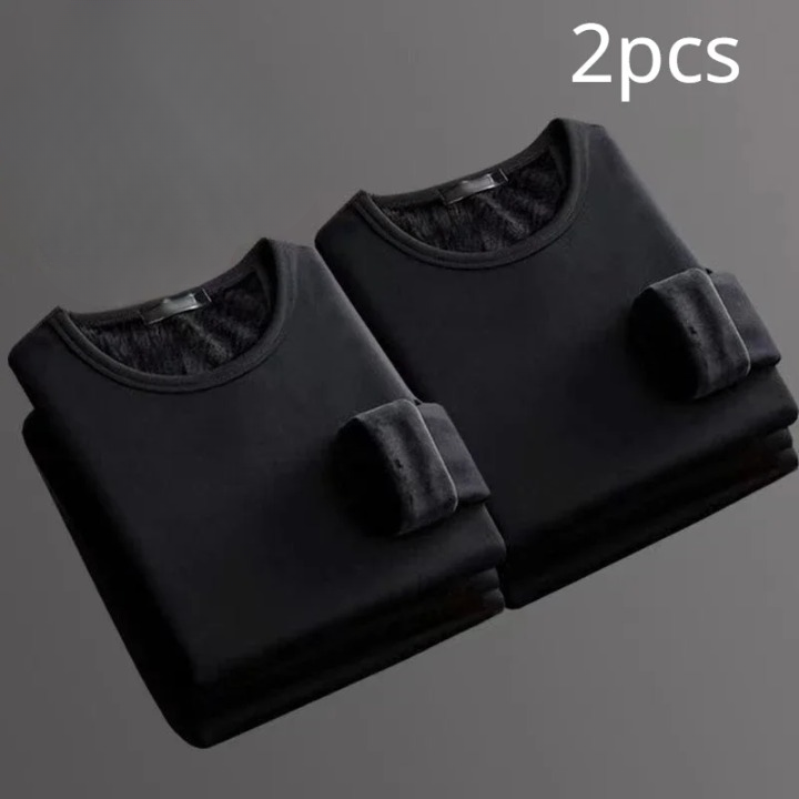 Pack of 2 Long-Sleeved Thermal T-shirts Fleece Lined - Men