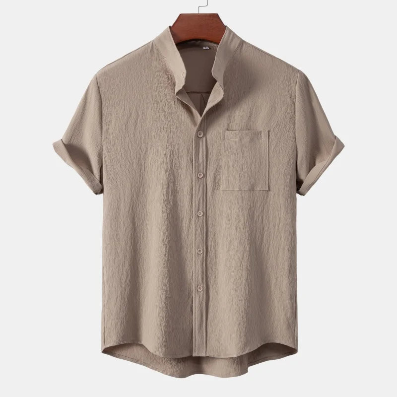Casual Mandarin Collar Shirt - Spring & Summer