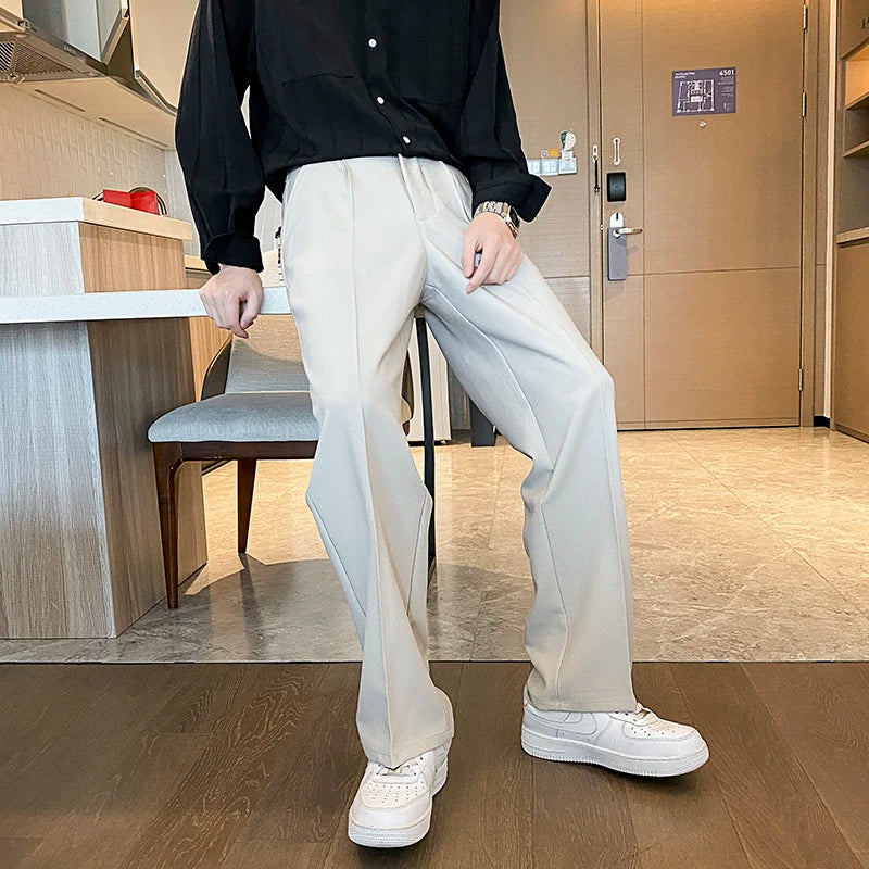 Pantalon de Costume Coupe Droite à Pinces Homme