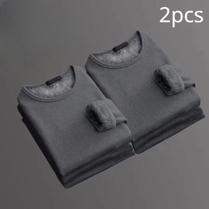 Pack of 2 Long-Sleeved Thermal T-shirts Fleece Lined - Men
