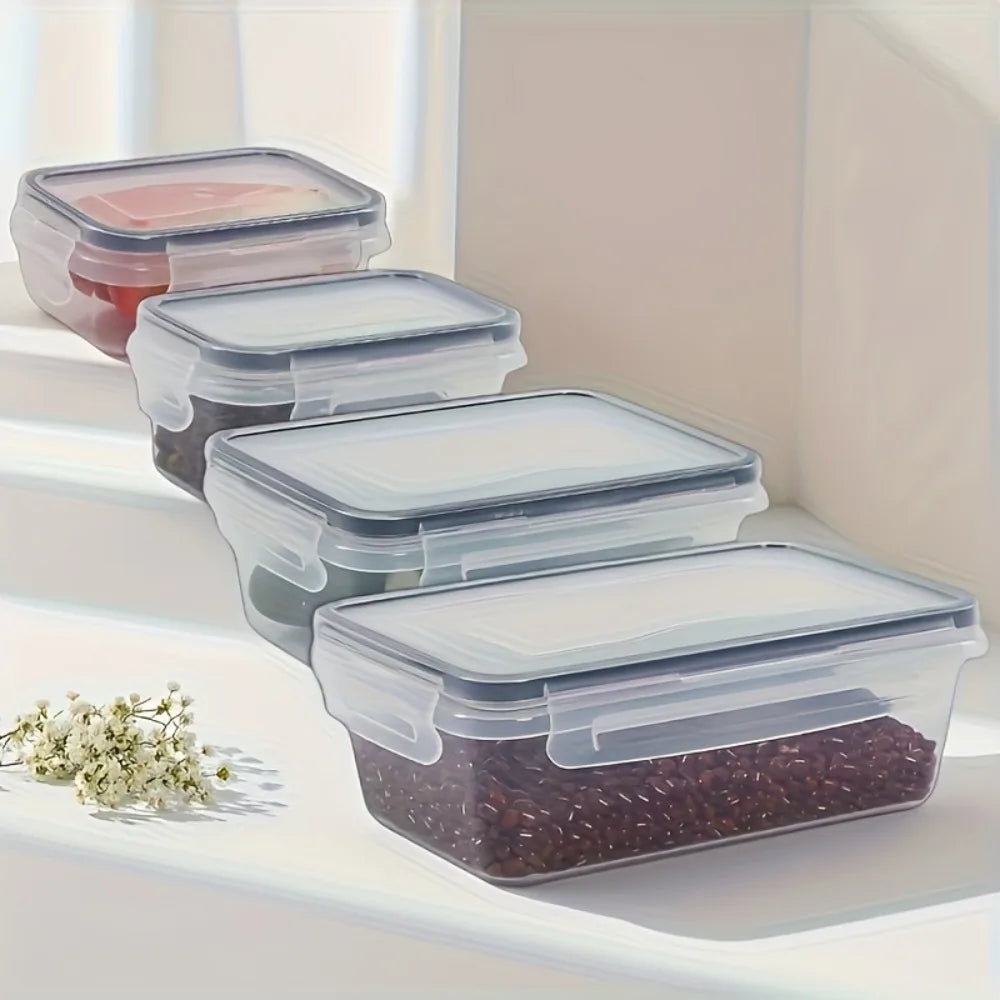 Ensemble de 8 Boîtes Alimentaires Hermétiques en PP – Compatibles Micro-ondes et Congélateur
