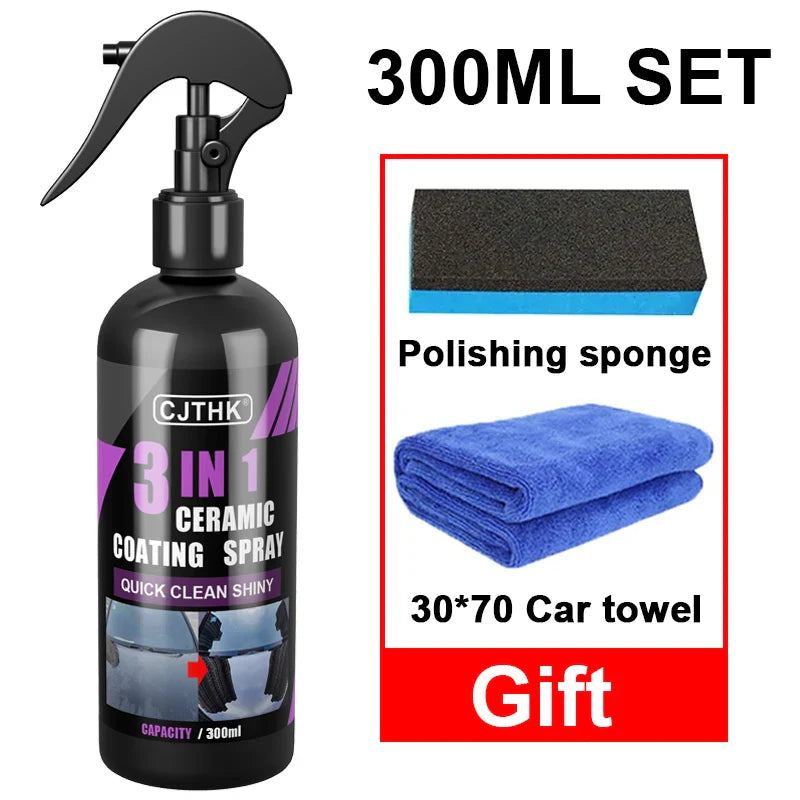 3-in-1 Car Ceramic Coating - FREE Sponge + Cloth