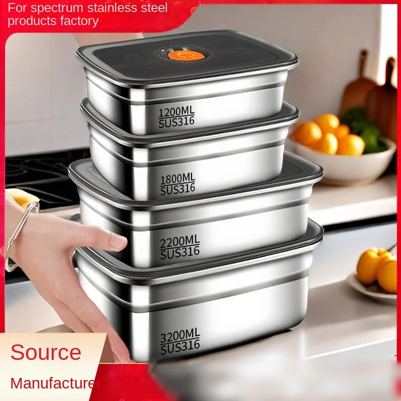 4PCS Boîtes de Conservation en Acier Inox 316 avec Indicateur de Date