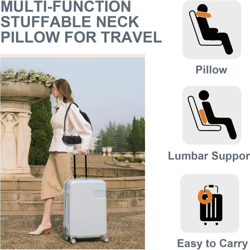 3PCS Travel Illusion Pillow to Fill - FREE Headband + Earplugs