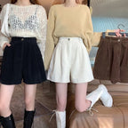 Trendy Velvet Shorts - Women