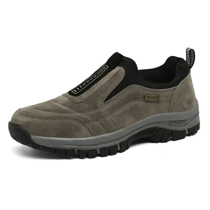 Breathable Suede Leather Slip-On Hiking Shoes