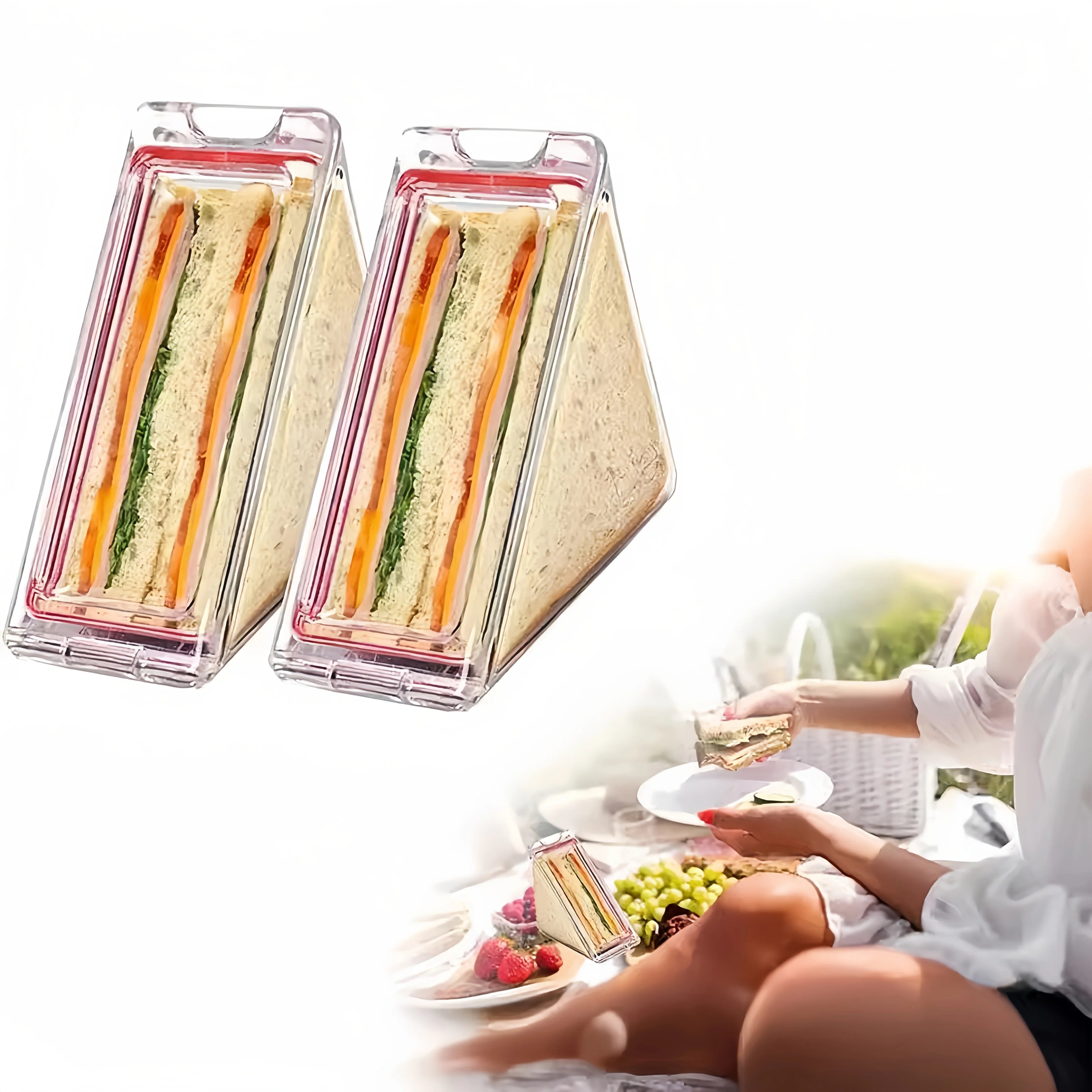 Boîte à Lunch et Pique-Nique Triangulaire Spéciale Sandwichs