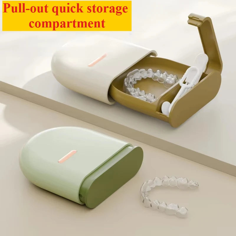 Travel Case for Aligners and Dentures with Double Compartment
