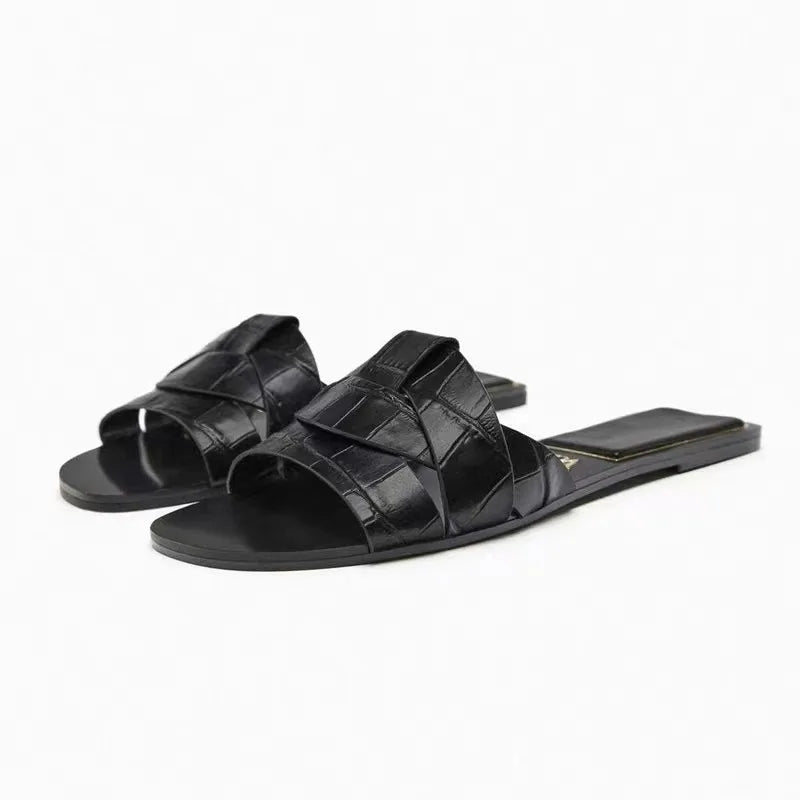 Casual Chic PU Leather Slip-On Mule Sandals