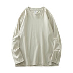 T-Shirt Homme Manches Longues en Coton à Col Rond & Coupe Ample - 11 Couleurs Unies