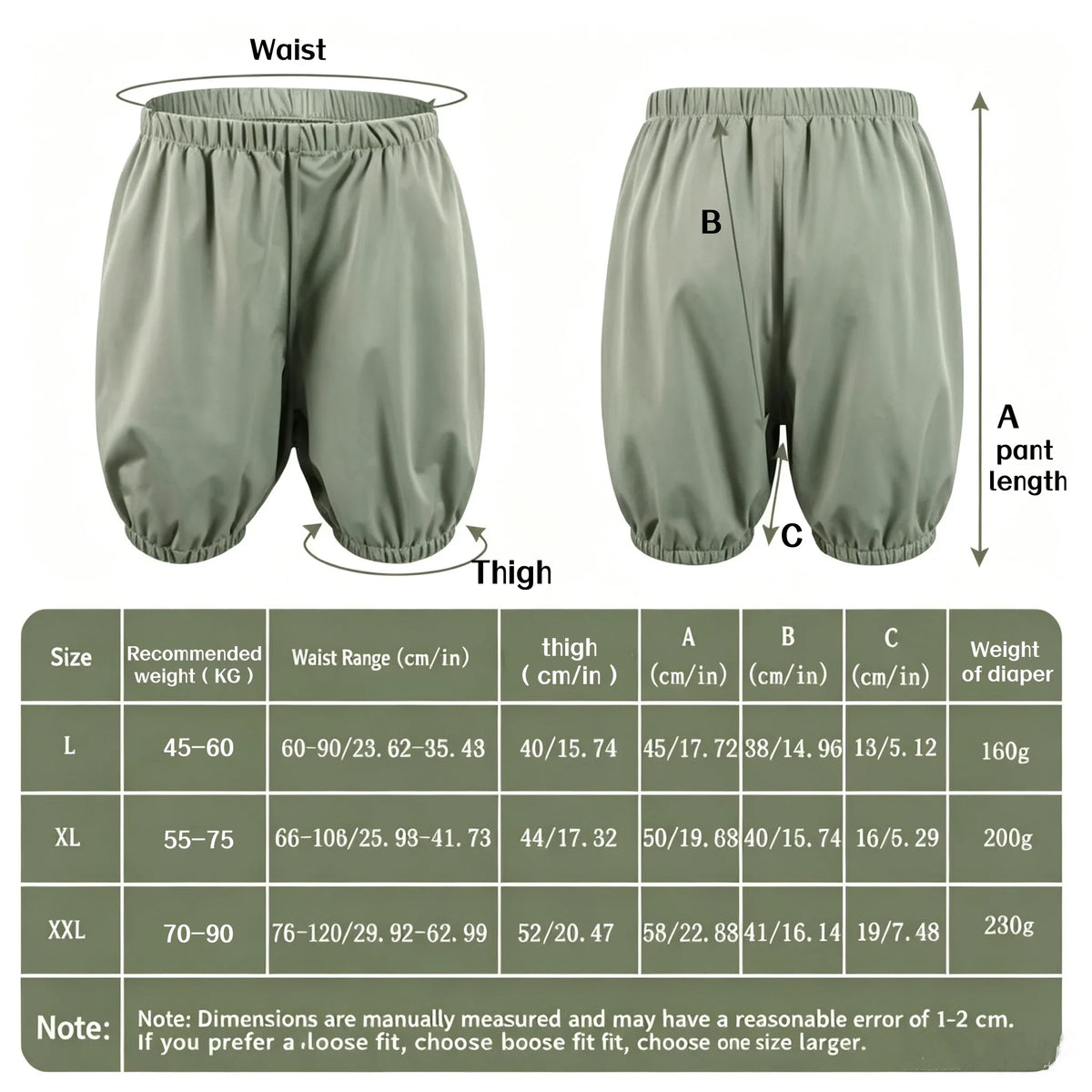 Short d’Incontinence Doux & Réutilisable pour Adultes - Protection Anti-Fuites Imperméable