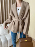 Cardigan en maille avec ceinture à nouer