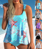 Women's Elegant Floral Print Summer Tankini