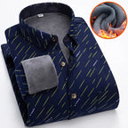 Men's thick corduroy plaid shirt