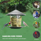 Hanging Bird Feeder – Durable Roof & Large Capacity