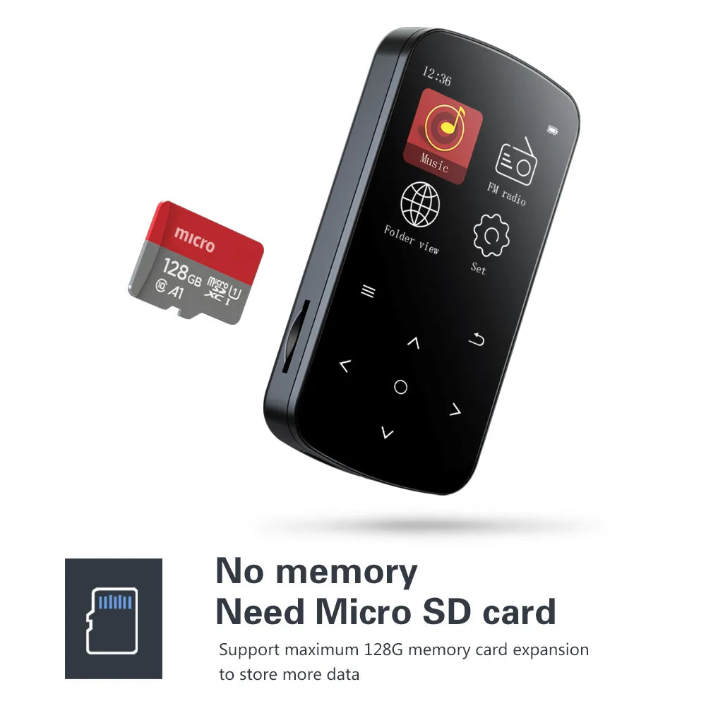 Mini Multifunction MP3 Player - FM Radio, Voice Recorder, Pedometer + SD Card + Earphones
