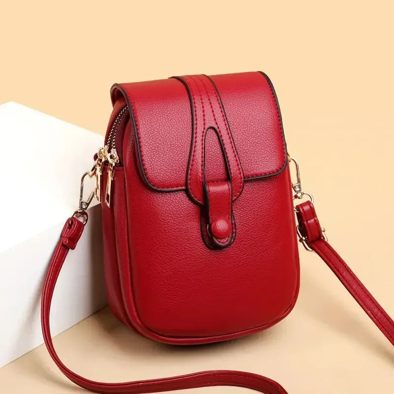 Women's Vintage PU Leather Shoulder Bag - Retro Elegance & Practical Size
