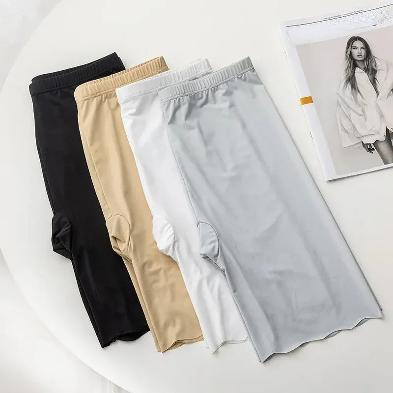 Short Anti-Frottement Femme Effet Soie Glacée – Taille Haute Sans Couture pour Robes et Jupes