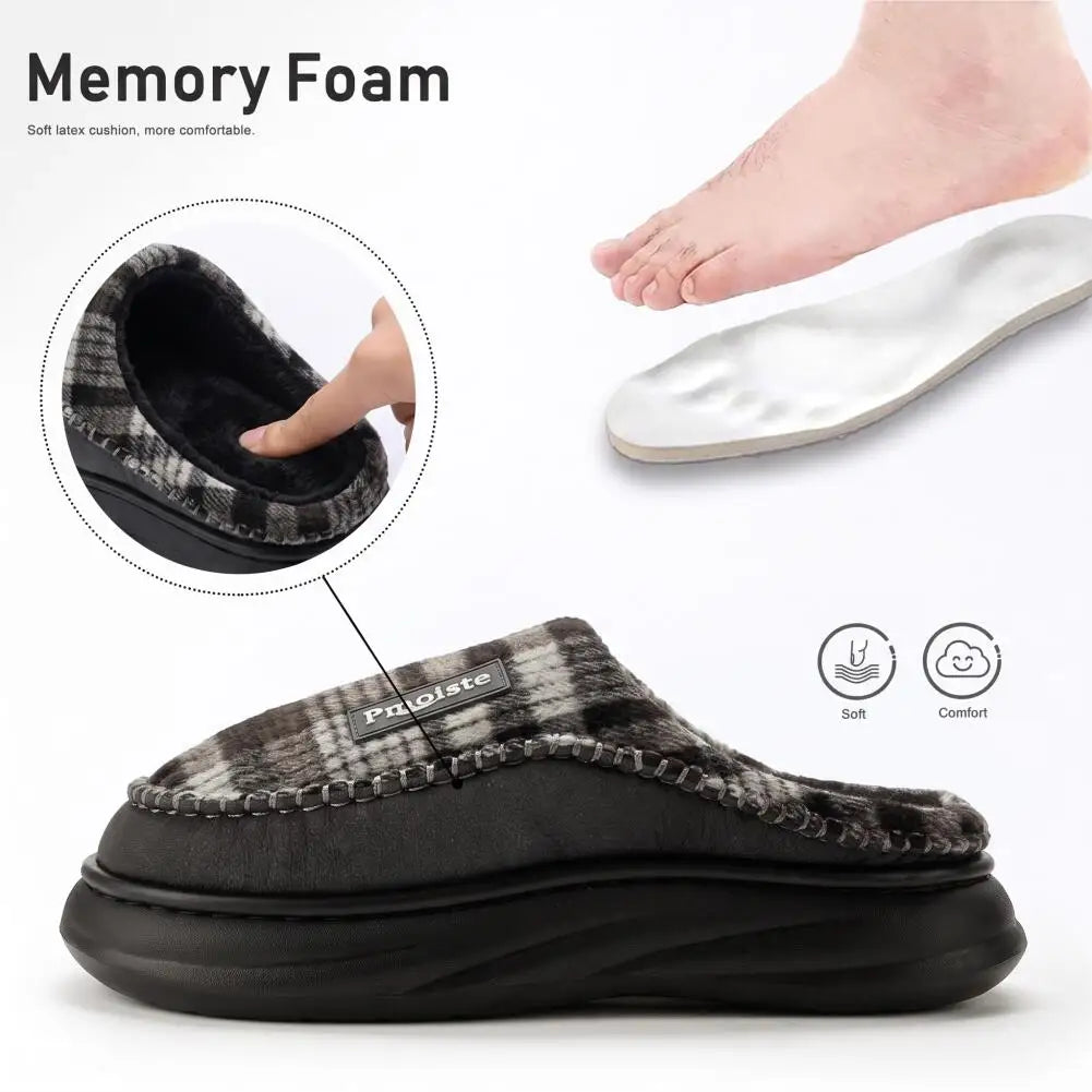Chaussons Fourrés Homme Style Charentaises – Mémoire de Forme, Soutien Plantaire & Semelle Antidérapante
