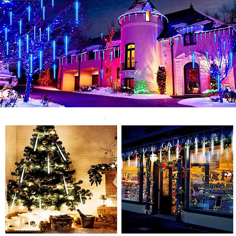 Solar Christmas Icicle String Lights