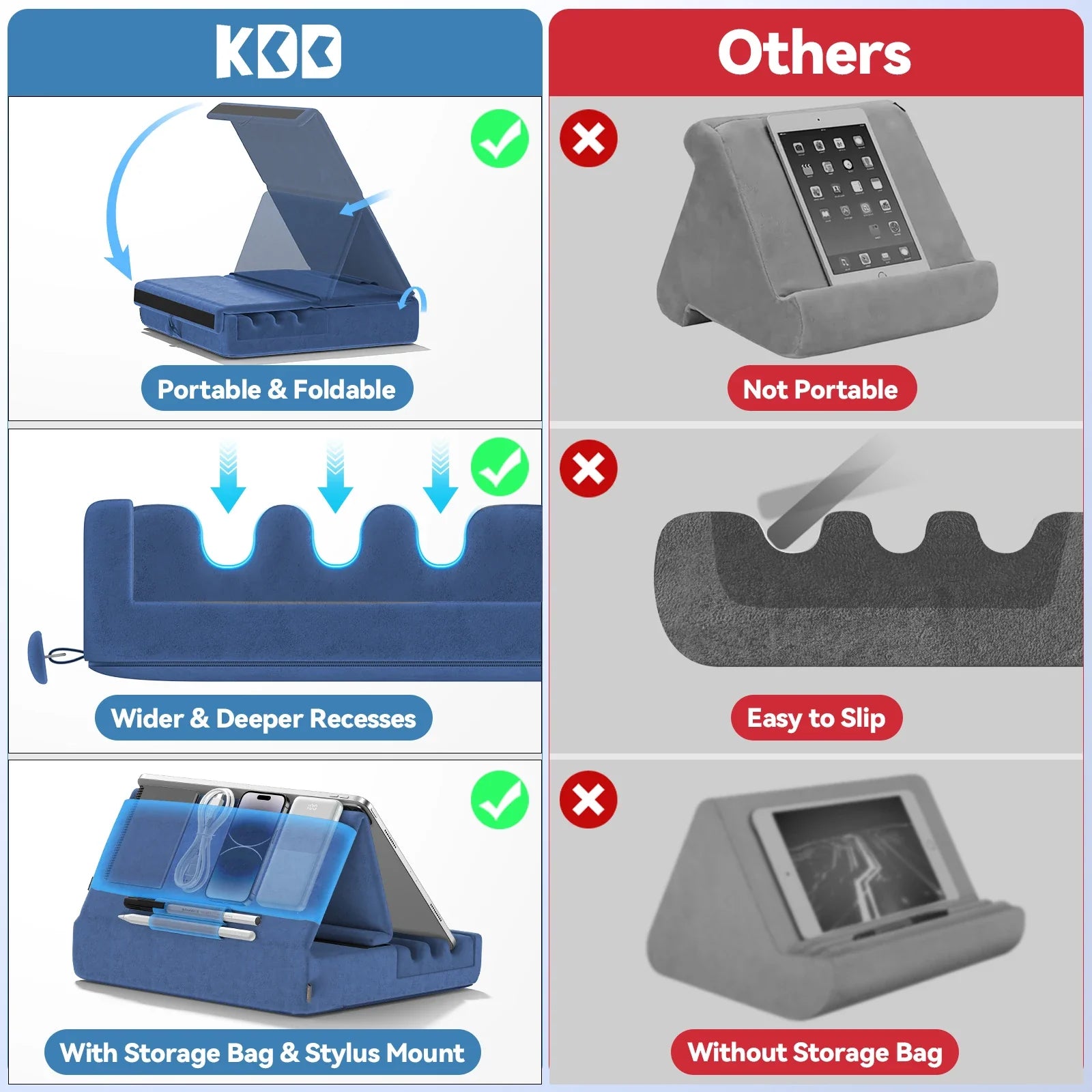 Foldable Tablet Stand with Pocket - New Generation
