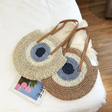 Sac de Plage en Osier "Oeil" avec Fermeture