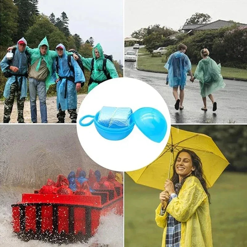 Lot de 10 Ponchos Imperméables jetables de Poche
