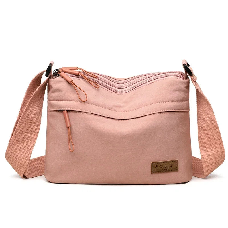 Stylish Multi-Pocket Handbag in Durable Canvas