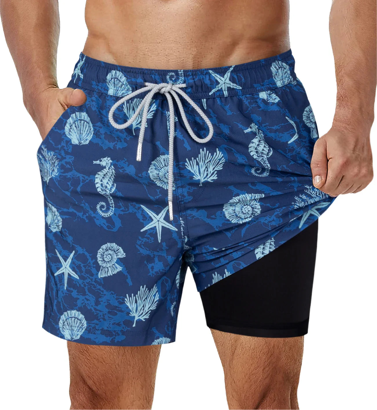 Swimsuit with integrated compression lining