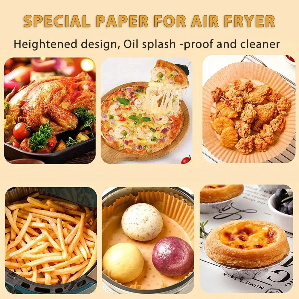 200x Papier Cuisson Sans Huile pour Air Fryer