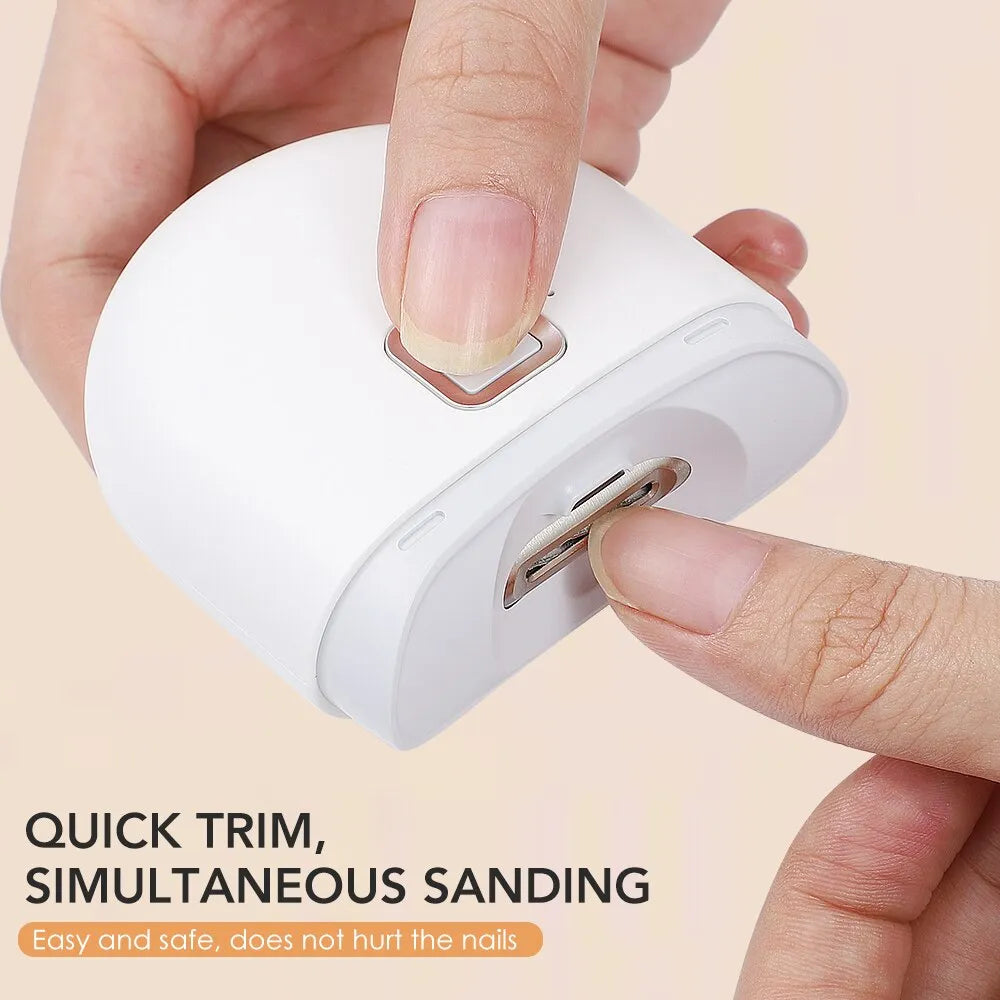 Electric nail clippers with integrated LED light
