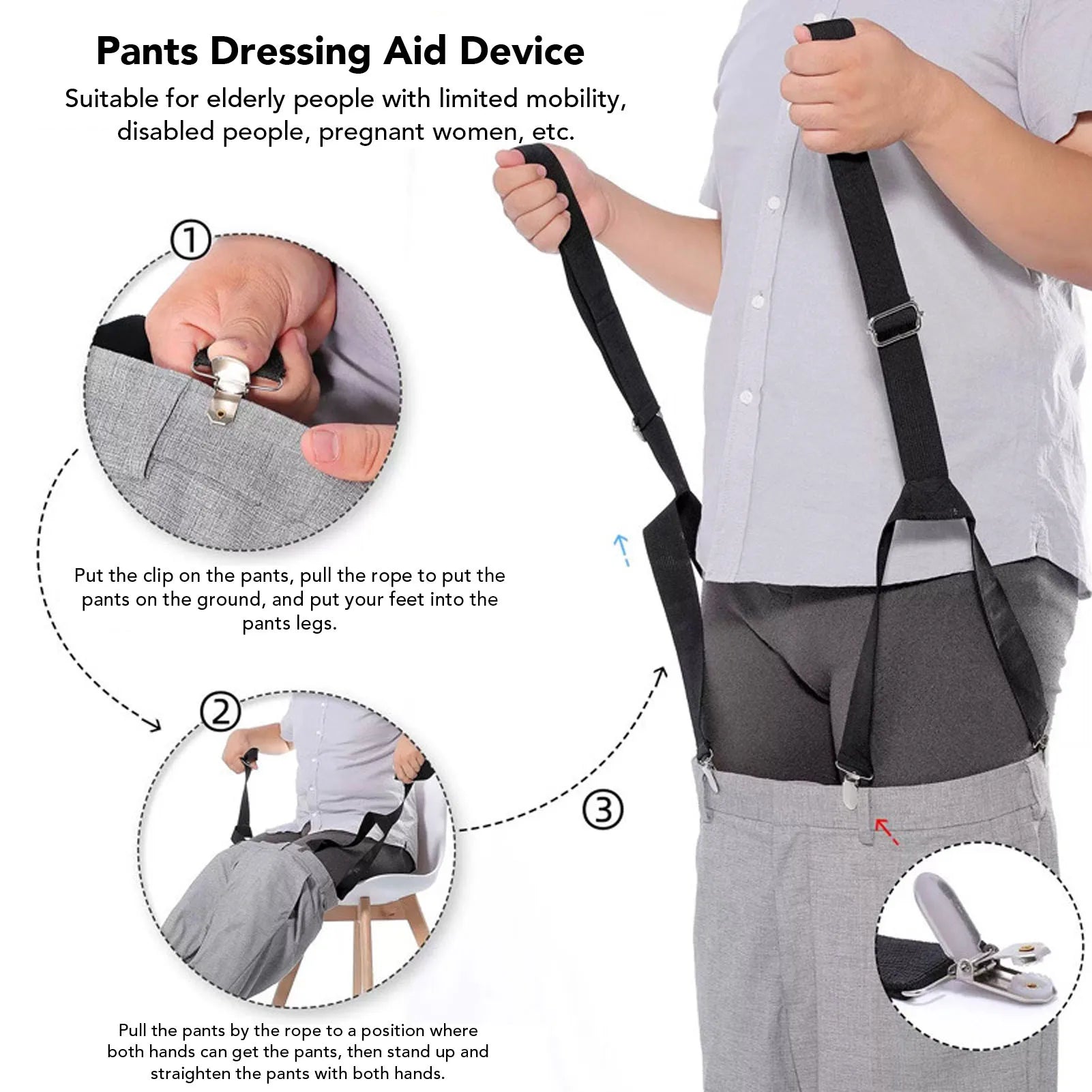 Sangle d'Aide à Enfiler Pantalons - Idéal pour Personnes Âgées