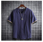 T-shirt coréen en lin léger respirant