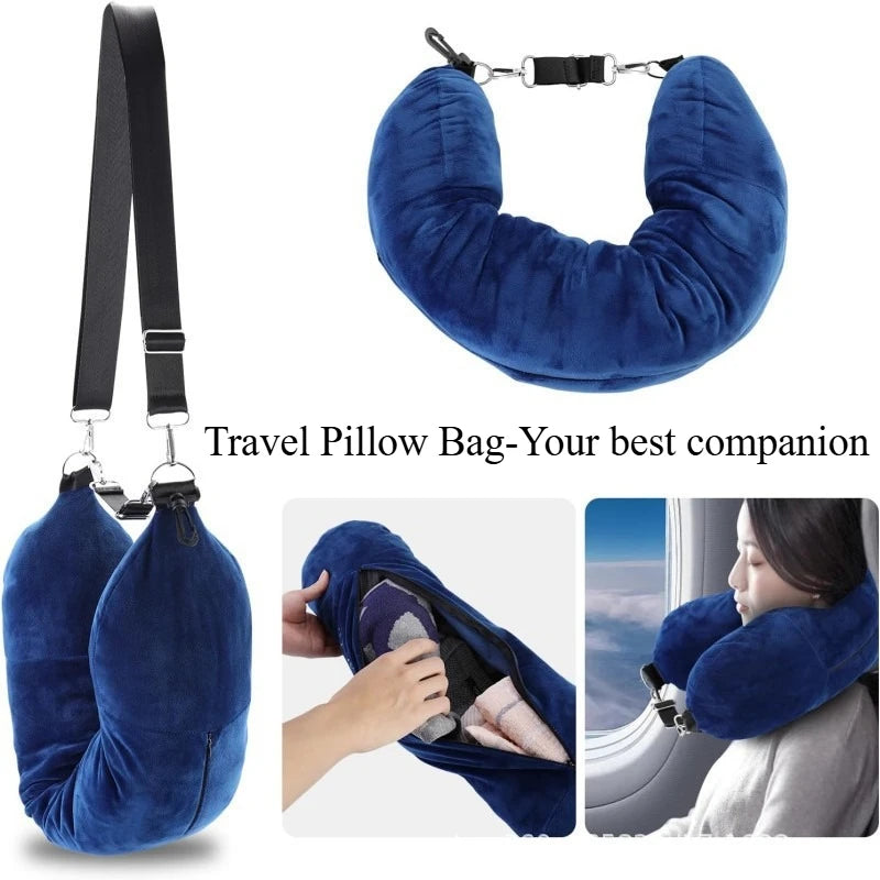 3PCS Travel Illusion Pillow to Fill - FREE Headband + Earplugs