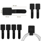 100x Self-adhesive Cable Tie - Reusable Hook and Loop