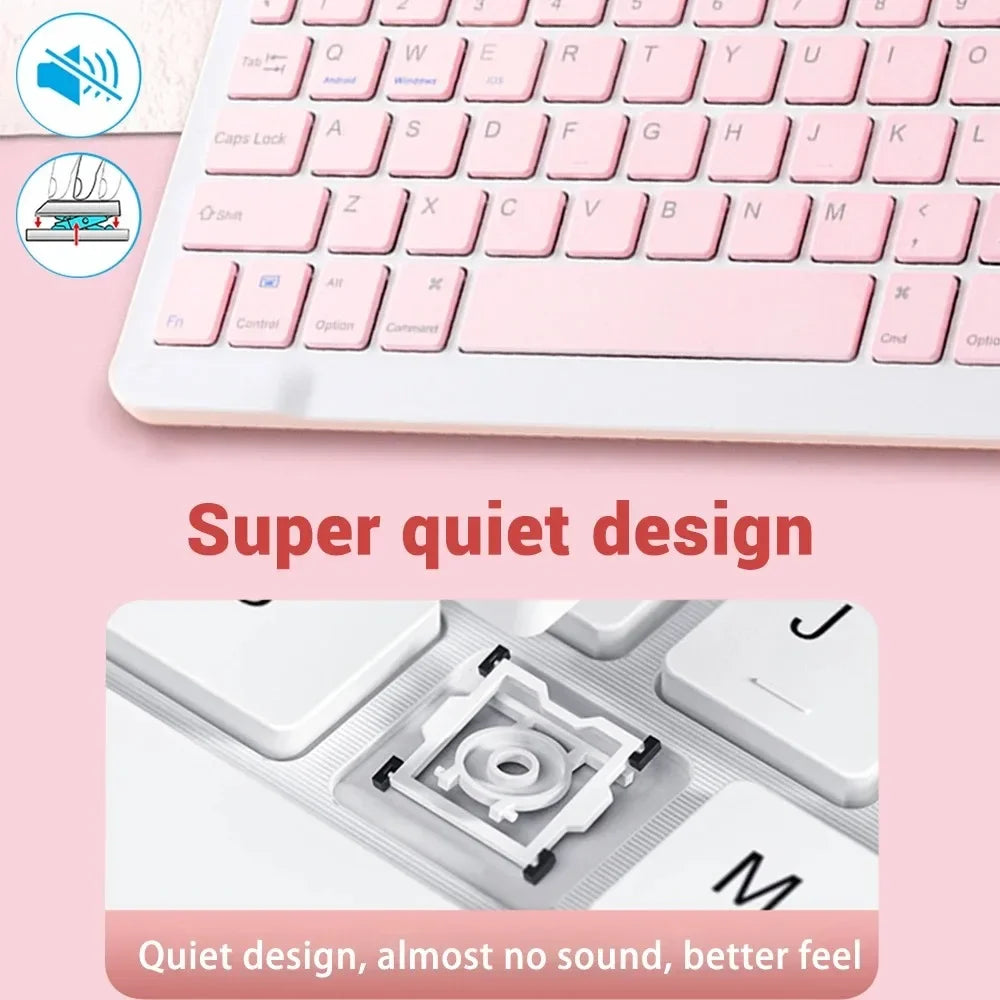 Clavier Bluetooth Sans Fil Rechargeable – Compatible Android, iOS et Windows + Souris Sans Fil OFFERTE