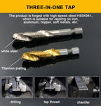Titanium-plated Hex Shank Tap Drill Bit Set