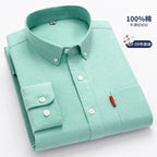 Chemise à Manches Longues 100% Pur Coton Homme