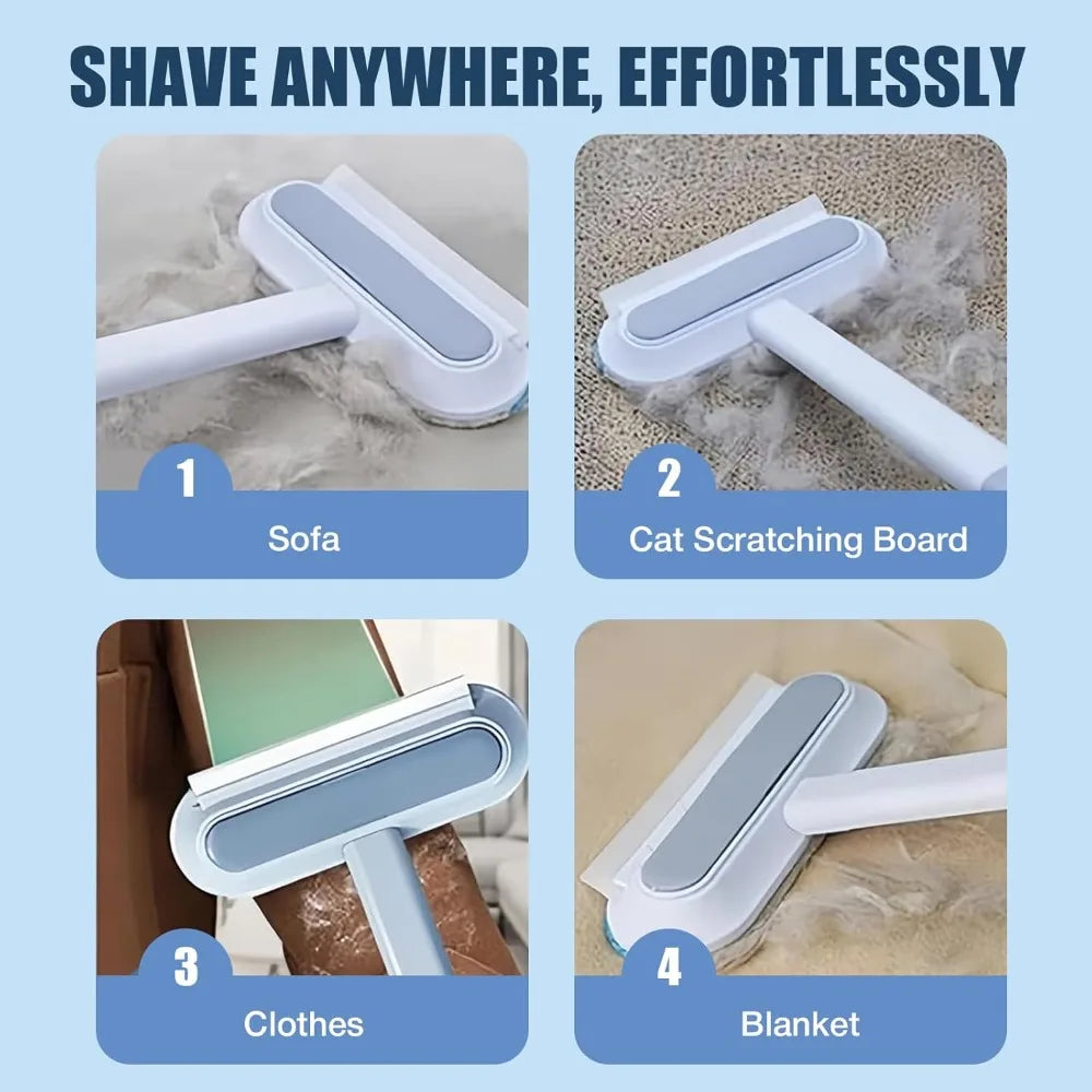 Reusable 4-in-1 Long-Handled Pet Hair Remover Brush — Washable, Dog & Cat, Sofa & Clothing