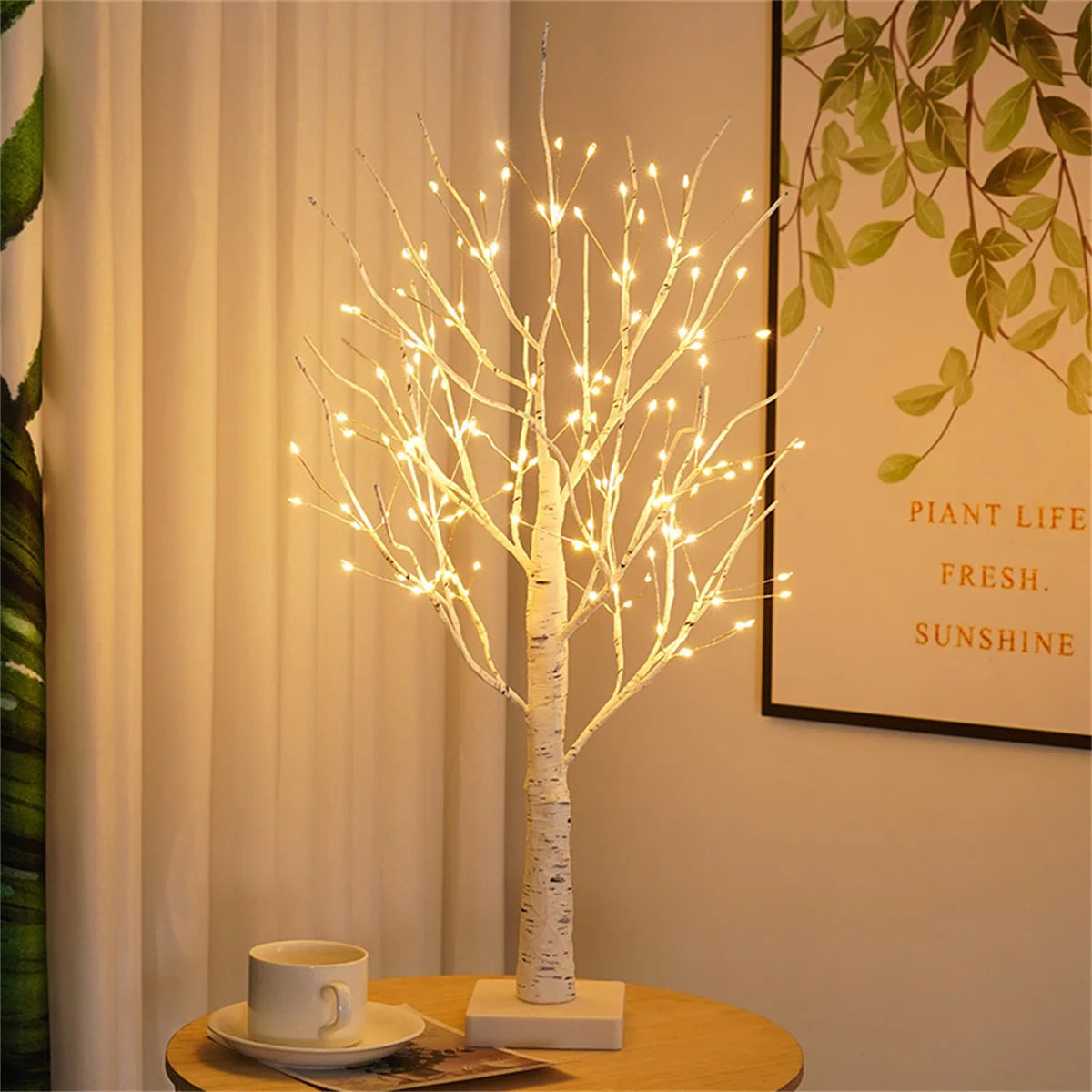 Lampe Arbre Féerique Imitation Bois