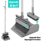4-in-1 Broom with Dustpan, Brush, and Squeegee