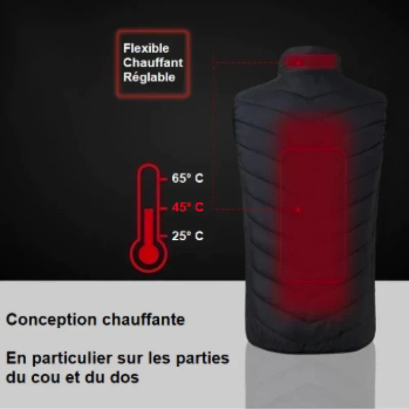 Doudoune sans Manches Chauffante Électrique